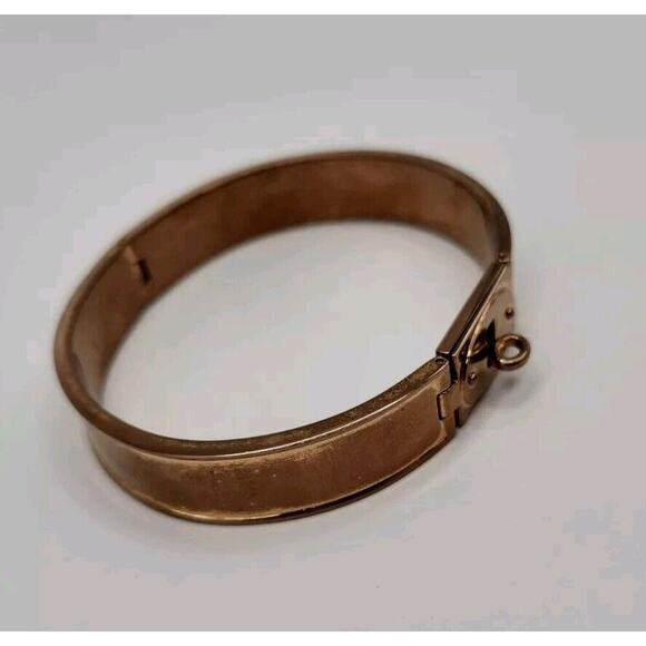 Fossil Bangle Bracelet Copper Gold Tone Casual Turn Clasp Hinged AWESOME - Picture 4 of 7
